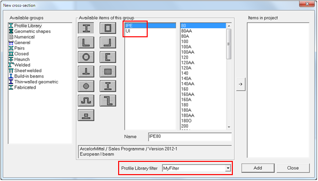 Annex C: Profile Library filters