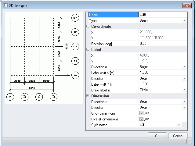 Rectangular linegrid