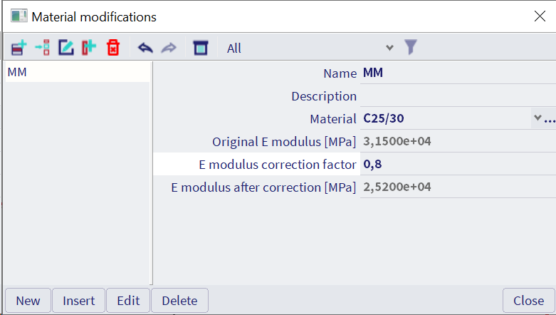 Material modification & Material modification groups