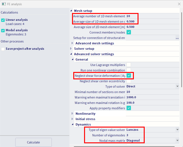 Dynamic load cases